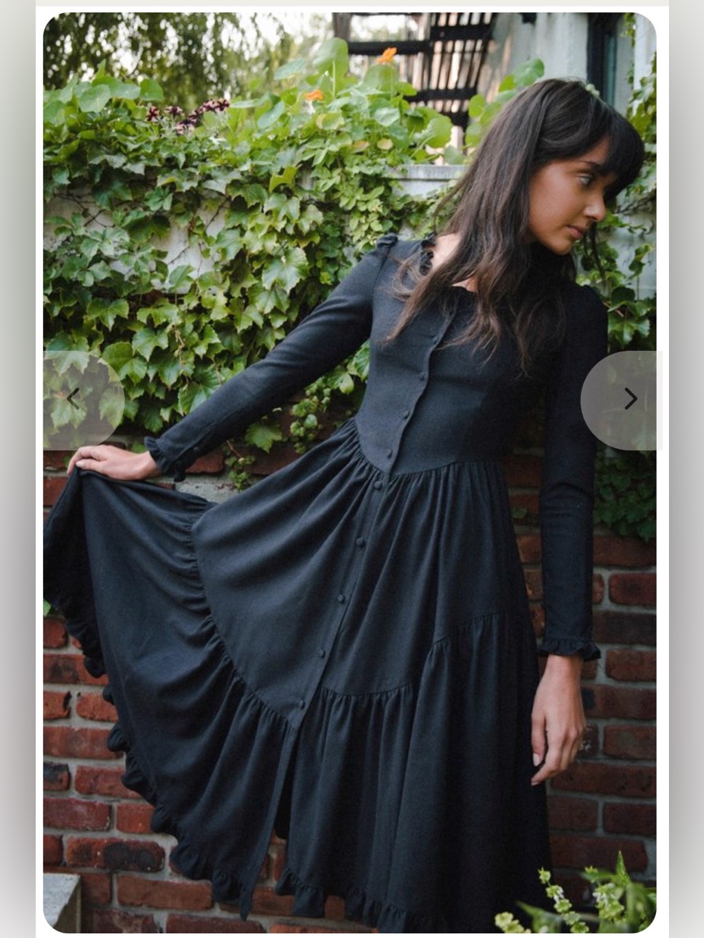 Of Her Own Kind Juliette Black Dress Silk Noil Sz S Victorian — image 4 of 6